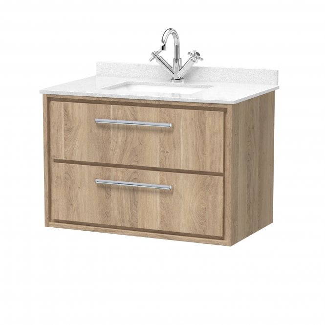 Hudson Reed  Lille 800mm Wall Hung 2-Drawer Vanity with Marble Worktop Basin LIL3026WS1