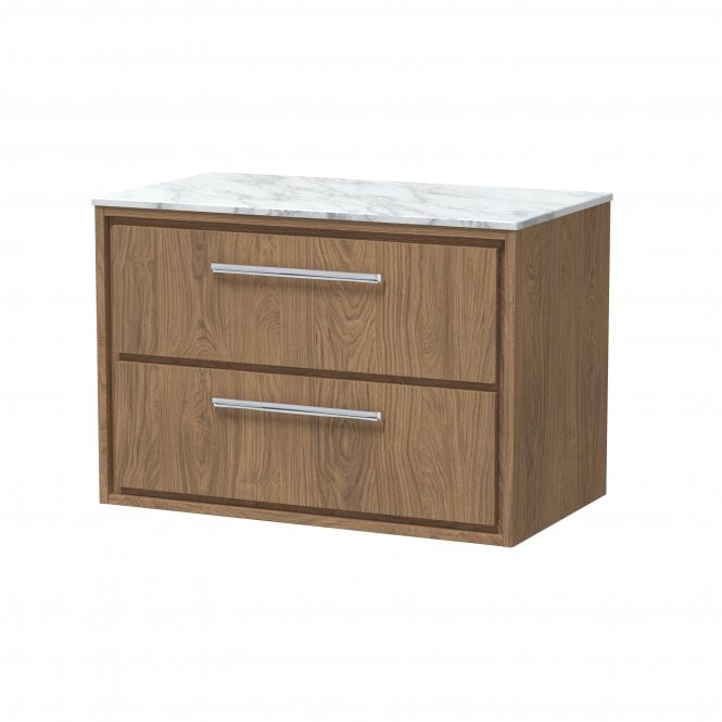 Hudson Reed  Lille 800mm Wall Hung 2-Drawer Vanity with Marble Worktop LIL2726CMT