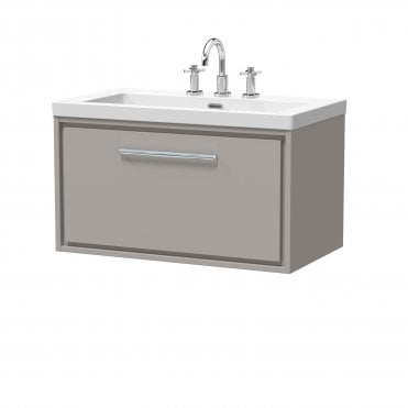 Hudson Reed Lille 800mm Wall Hung Single Drawer Vanity with Basin - 3 Tap Hole LIL3225M