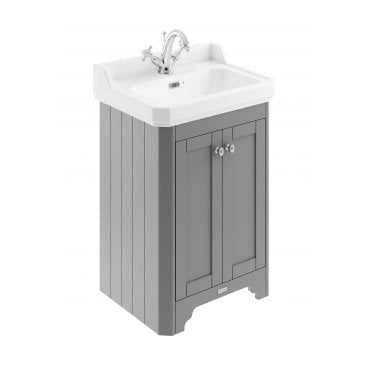 Hudson Reed Old London Storm Grey 595mm 2-Door Unit & Basin 1TH