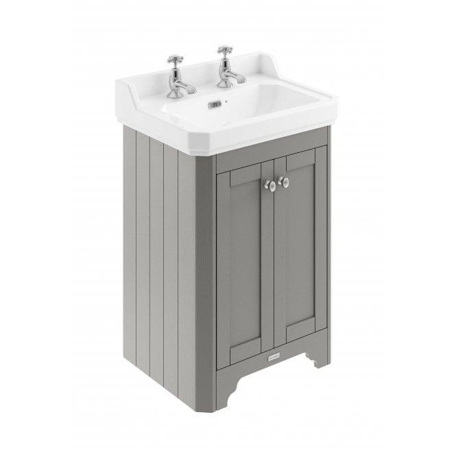 Hudson Reed  Old London Storm Grey 595mm 2-Door Unit & Basin 2TH