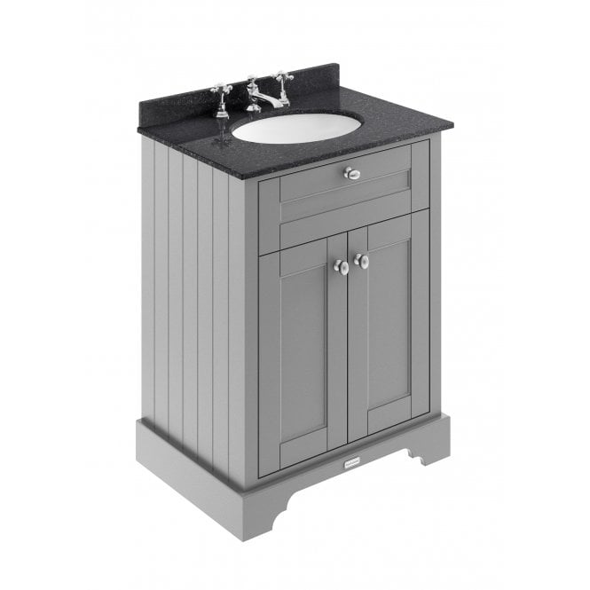 Hudson Reed  Old London Storm Grey 600mm Cabinet & Marble Top (3TH)