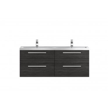 Hudson Reed Quartet Hacienda Black 1440mm Double Cabinet & Basin