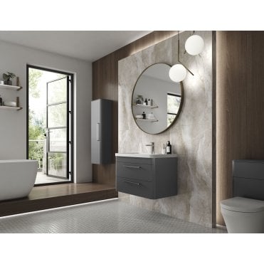 Hudson Reed Solar Cool Grey Wall Hung 800mm Cabinet & Basin