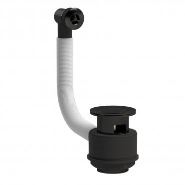 Hudson Reed Stone Basin Waste With Brass Overflow - Matt Black E421