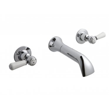 Hudson Reed Topaz Lever Wall Mounted Bath Spout & Stop Taps