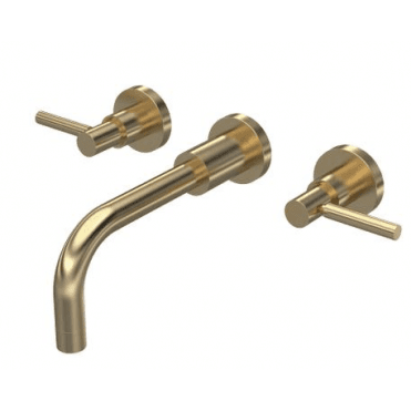 Hudson Reed Wall Mounted Basin Mixer Brushed Brass TEL817