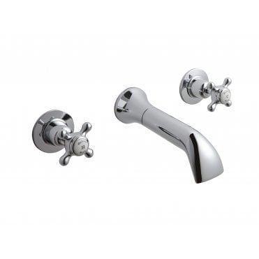 Wall Mounted Bath Spout & Stop Taps