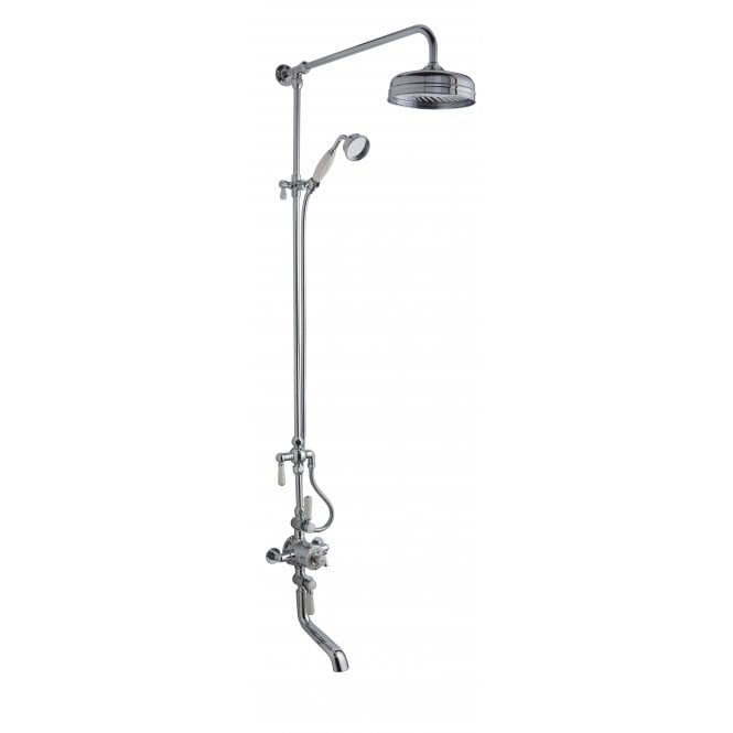 Hudson Reed  White Topaz Triple Thermostatic Shower Valve With Rigid Riser