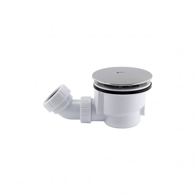 IMEX 90mm fast flow Chrome shower waste including angle compression connector 40mm