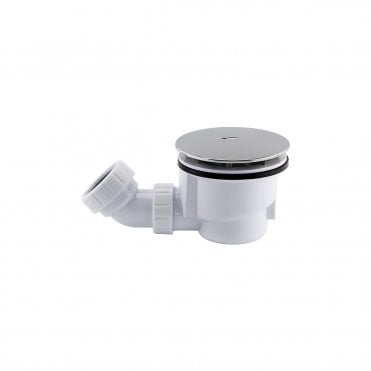 90mm fast flow Chrome shower waste including angle compression connector 40mm