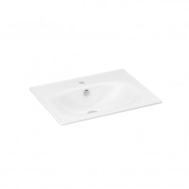 Alma 600mm Slimline Ceramic Basin 1th in White