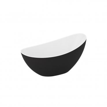 Arco 1600 Slipper Freestanding Bath with Matt Black Side