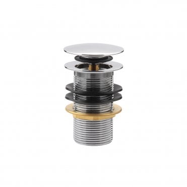 Basin Solid Brass clicker chrome waste Unslotted with Brass backnut