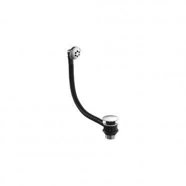 Bath waste with chrome clicker waste dome overflow cover