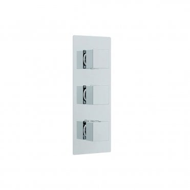 Bloque2 twin outlet three handle concealed valve