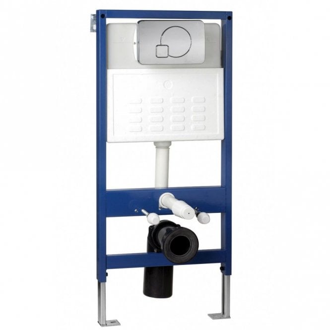 Imex Ceramics Wall Hung Frame System With Chrome Dual Flush Button