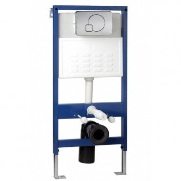 Wall Hung Frame System With Chrome Dual Flush Button