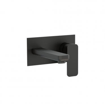 Flite two hole wall mounted basin mixer in Matt Black