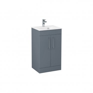 Floor standing double door 500mm cabinet in Steel Blue