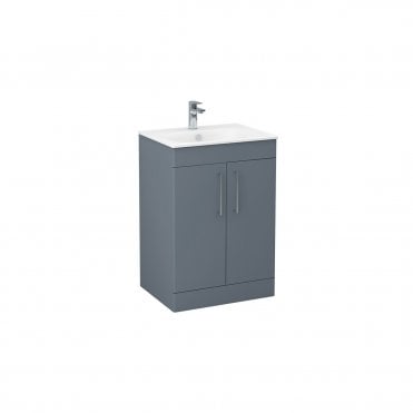 Floor standing double door 600mm cabinet in Steel Blue