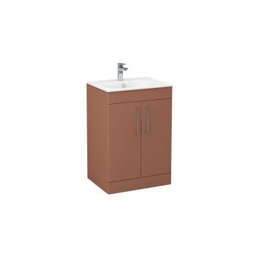 Floor standing double door 600mm cabinet in Terracotta