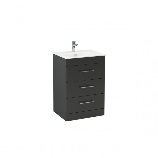 IMEX Floor standing three drawer 600mm cabinet in Matt Black