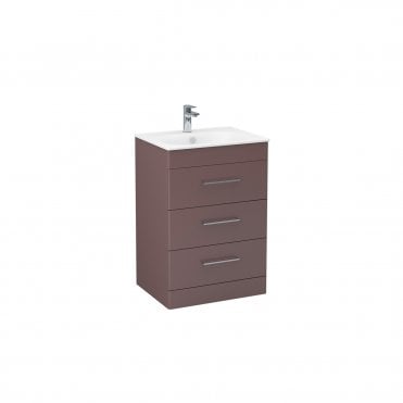 Floor standing three drawer 600mm cabinet in Plum