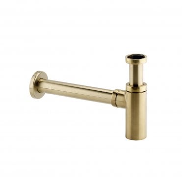 Minimalist Brass 1¼" Brushed Brass bottle trap and pipe