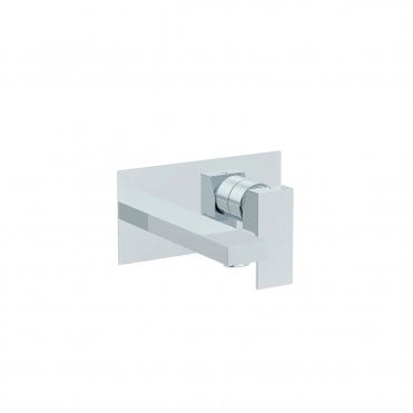 Quadro single handle wall mounted basin mixer incl clicker waste