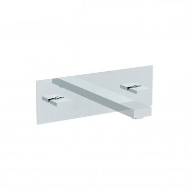 Quadro two handle wall mounted basin mixer incl clicker waste