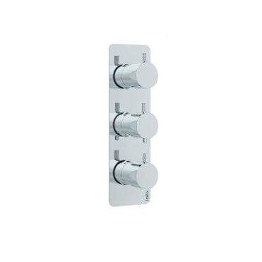 Ravine Chrome Three Handle, Three Outlet, Concealed Thermostatic Shower