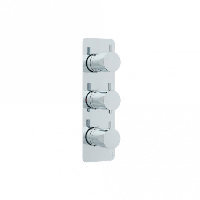 IMEX Ravine Chrome Three Handle, Two Outlet, Concealed Thermostatic Shower