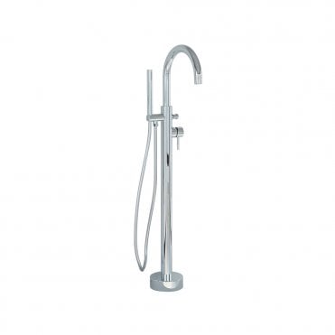 Ravine floor standing bath shower mixer in Chrome with Hose and handset