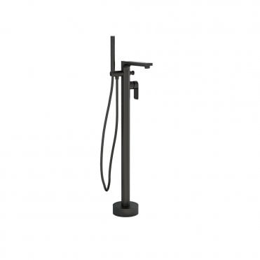 Suburb floor standing bath shower mixer in Matt Black with Hose and handset