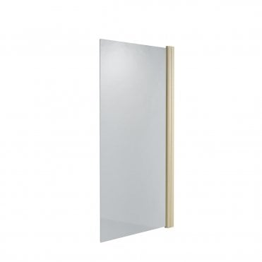 Universal Straight Shower Screen in Brushed Brass - handleless