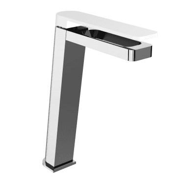 Axel Single Lever Tall Monobloc Basin Mixer - Matt White Handle