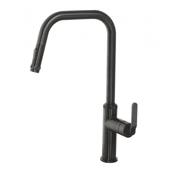 JustTaps Decor Brushed Black Single Lever Pull Out Sink Mixer DEC127BBL