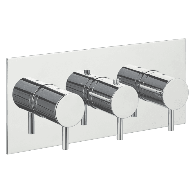 JustTaps Florence Thermostatic 2 Outlet Concealed Designer Horizontal Shower Valve Chrome DH15693A