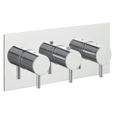Florence Thermostatic 2 Outlet Concealed Designer Horizontal Shower Valve Chrome DH15693A
