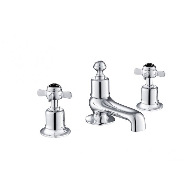 JustTaps Grosvenor Black Pinch 3 Hole Deck Mounted Bath Filler