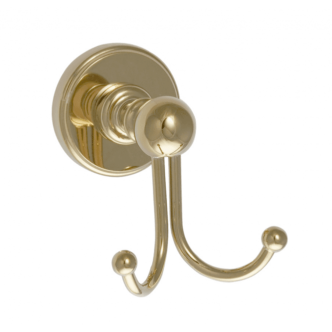 JustTaps Grosvenor Round Wall Mounted Traditional Robe Hook - Antique Brass