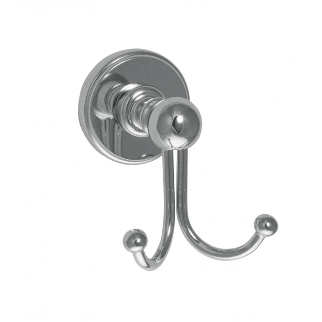 JustTaps Grosvenor Round Wall Mounted Traditional Robe Hook - Chrome