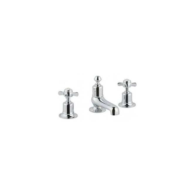JustTaps  Grovesnor Chrome Pinch 3 Hole Deck Mounted Bath Filler 98095