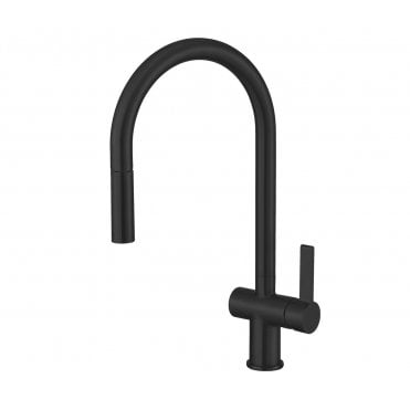 Just Taps Single Lever Mono Pull Out Kitchen Mixer Matt Black 28127MB
