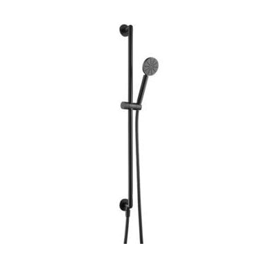 Just Taps Slide Rail with Round Shower Handle and Hose Matt Black 68129510MB