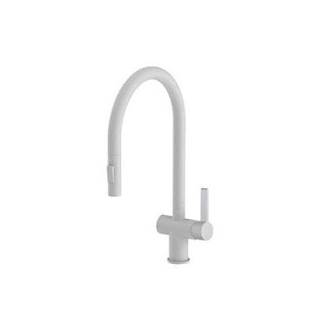 Just Taps VOS Single Lever Mono Pull Out Kitchen Mixer Matt White MW127