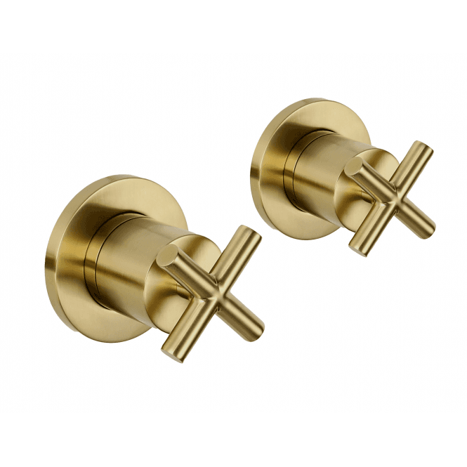 JustTaps Solex Concealed Stop Valves with Flange Brushed Brass 66089BBR