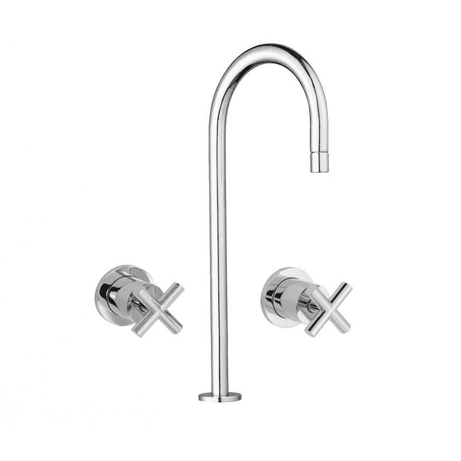 JustTaps Solex Deck Mounted Spout With Concealed Stop Valves Chrome