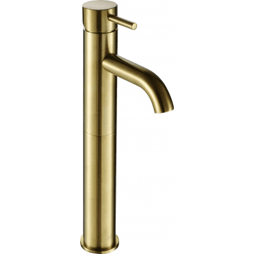 VOS Brushed Brass Single Lever Tall Basin Mixer Tap 23009ABBR